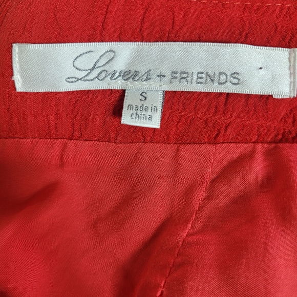 Revolve Lovers + Friends Brooke Cherry Red Ruched Slit Midi Skirt Small - Picture 8 of 10